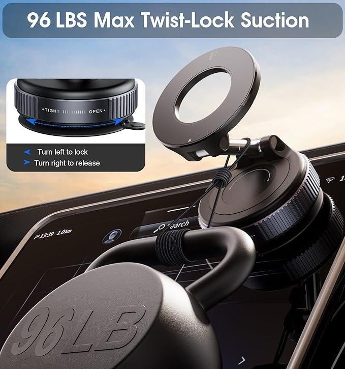 2025 Newest 360° Adjustable Vacuum Magnetic Suction Phone Holder Mount