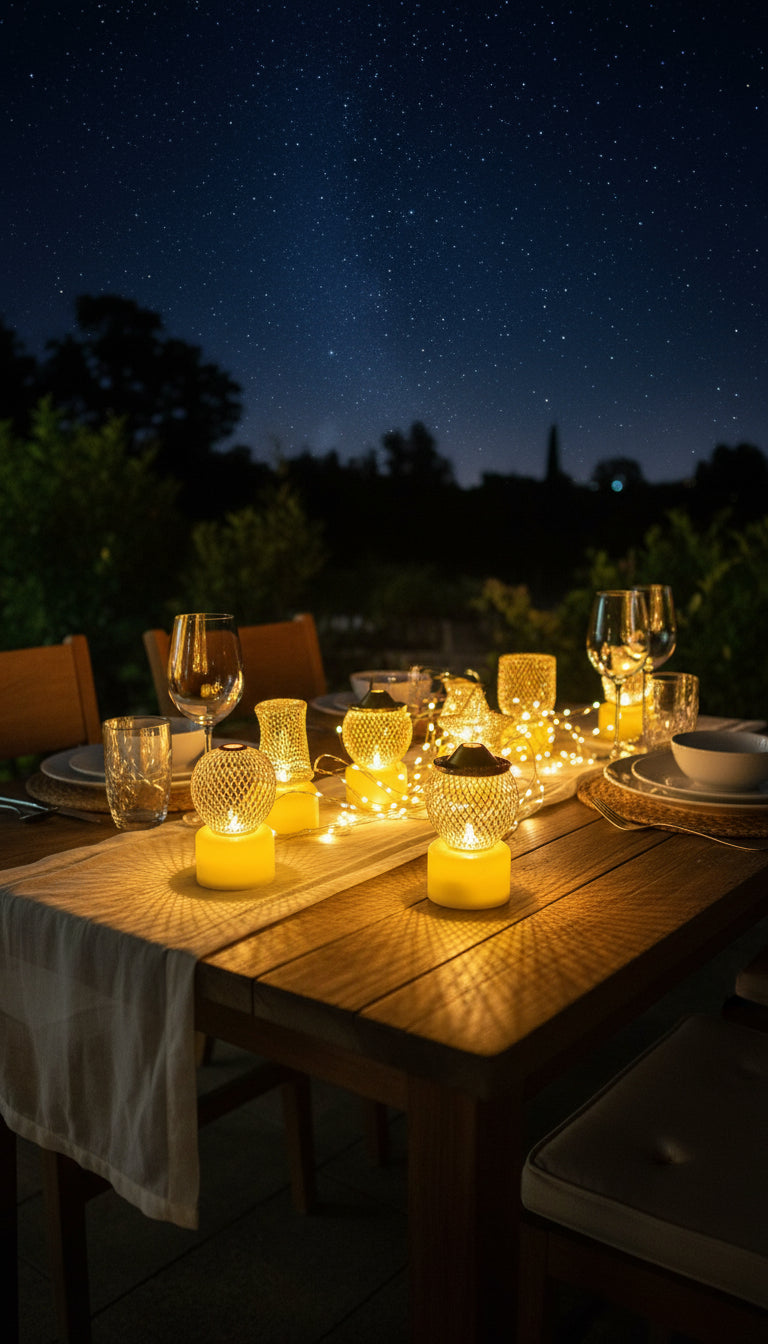 olden Net LED Tealight Candle Lanterns Star (6 pcs) – Premium Diwali Home Décor Lights | ₹999 Offer | Safe Flameless LED Diyas for Temple, Balcony & Living Room