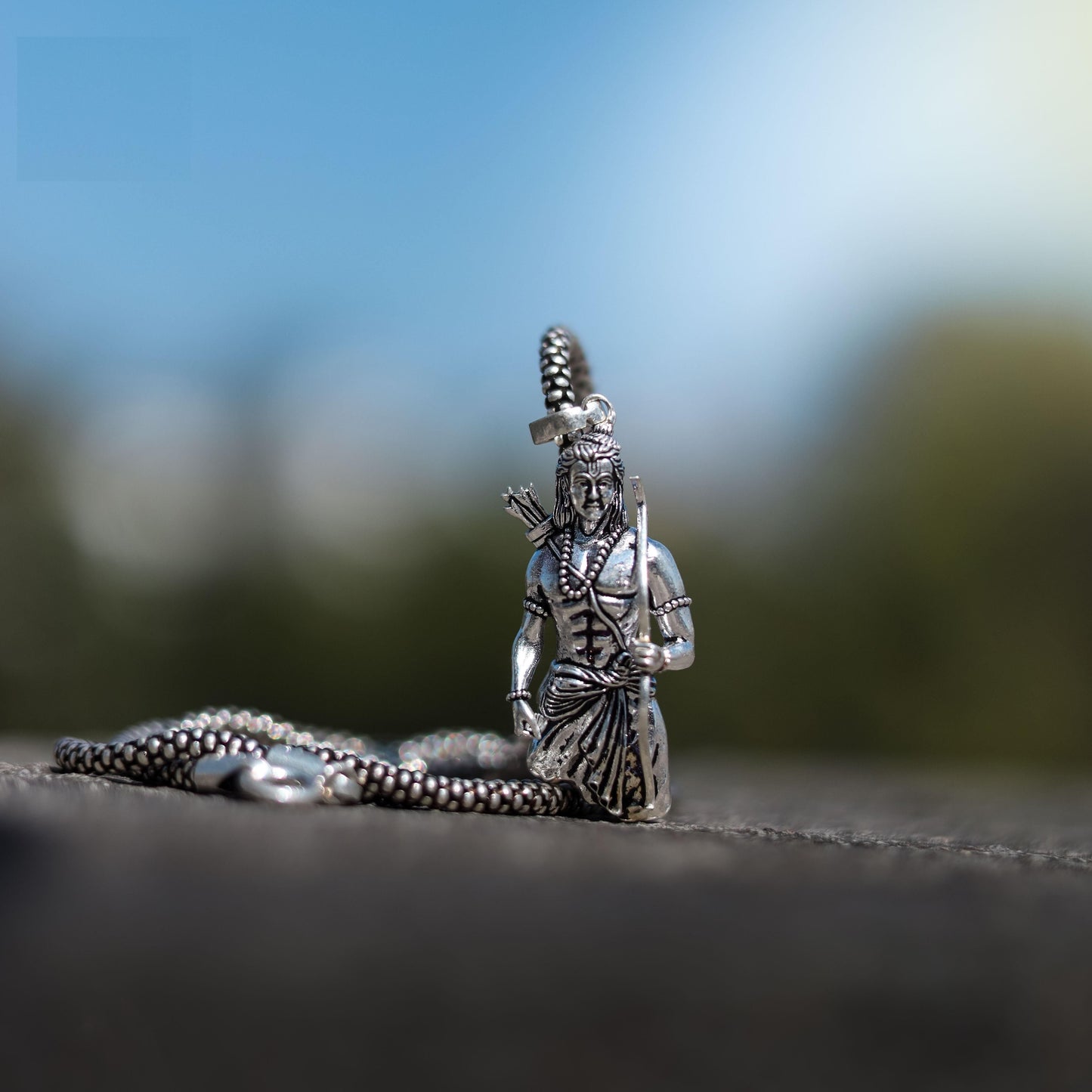 Lord Ram Pendant with Chain | Divine Spiritual Jewelry for Men & Women | Premium Gold-Plated Religious Necklace