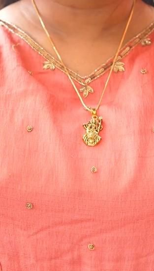 Gold Plated Ambe Mataji Pendant with Chain | Spiritual Goddess Durga Necklace for Women & Men | Religious Jewelry for Protection & Blessings