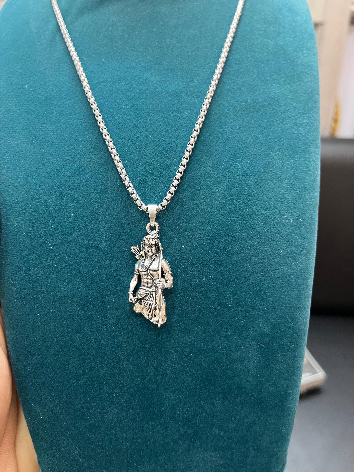 Lord Ram Pendant with Chain | Divine Spiritual Jewelry for Men & Women | Premium Gold-Plated Religious Necklace