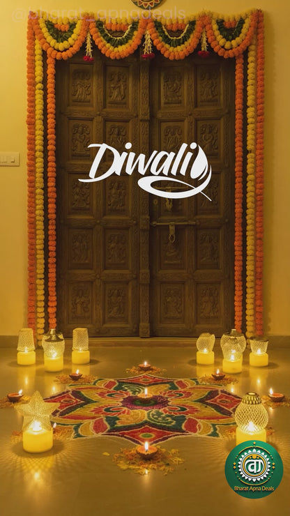olden Net LED Tealight Candle Lanterns Star (6 pcs) – Premium Diwali Home Décor Lights | ₹999 Offer | Safe Flameless LED Diyas for Temple, Balcony & Living Room